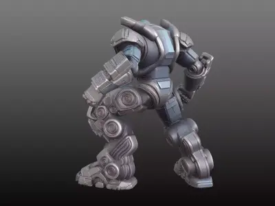 Power Robot STL Futuristic Heavy Armed Attack 3D print model