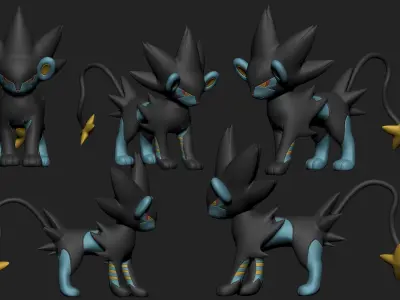 Pokemon - Shinx Luxio and Luxray 3D print model