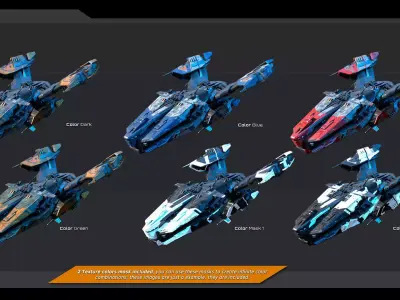 STARSHIPS - Pack06 Low-poly 3D model