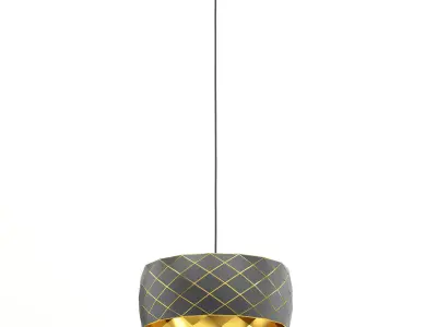 Black and Gold Hanging Lamp 3D Model 3D model