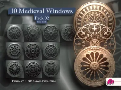 10 Medieval Windows Pack 02 3D model