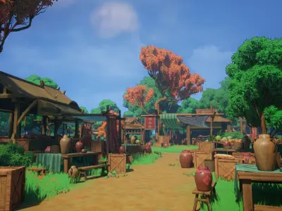 Stylized Asian Market Vol3 Gameready Low-poly 3D model