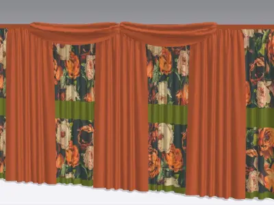 Curtain Low-poly 3D model