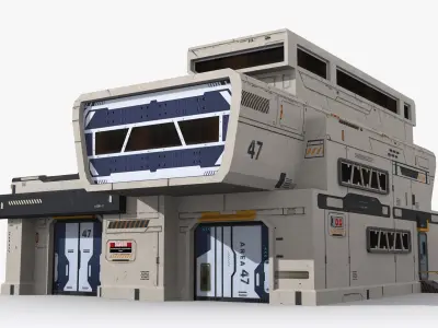 Sci-Fi Industrial x8 Low-poly 3D model