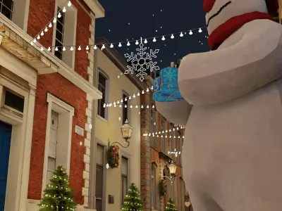 Christmas Street Blender Scene 3D model