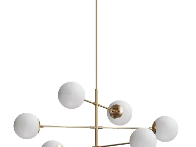  Alison 6 Light Metal Dimmable Chandelier 3D model