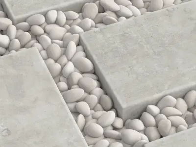 Paving tile pebble low oval n6 3D model