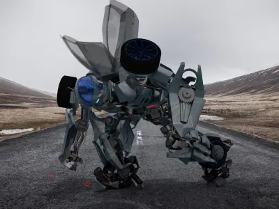 Autobot transformation  Rigged with 2 Animations  3D model