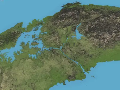 Panama - Terrain Low-poly 3D model