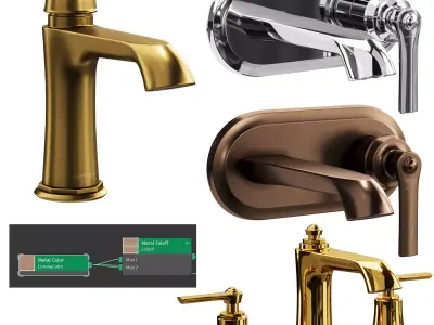 Faucet Set Omnires Armance 3D model