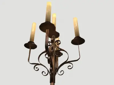 Candlestand four candle candelabra 3D model