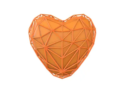 Stylish Heart V4 018 Low-poly 3D model