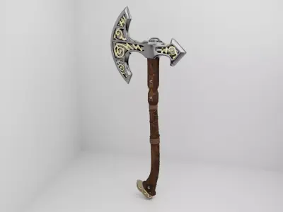 Realistic Viking Axe  Low-poly 3D model