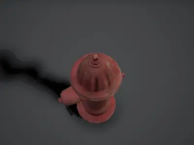 Street Hydrant Low-poly 3D model