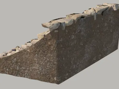 Rocky slope Low-poly 3D model