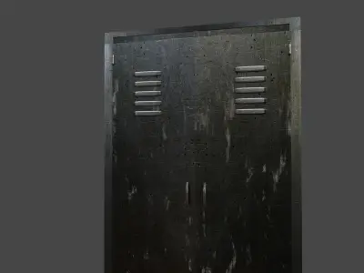 Dirty old metal cabinet Low-poly 3D model