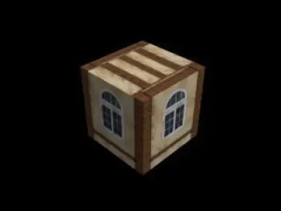 Colonial wooden box with windows Free low-poly 3D model