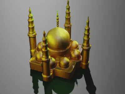 GOLDEN MOSQUE Free low-poly 3D model
