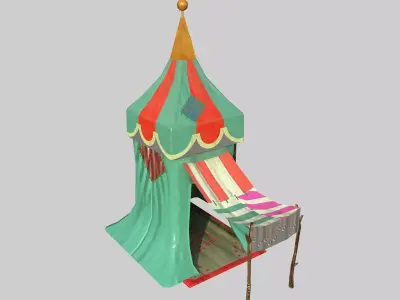 Carnival Tent Low-poly 3D model