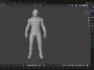 Futuristic Sci-Fi Space Soldier   Low-poly 3D model