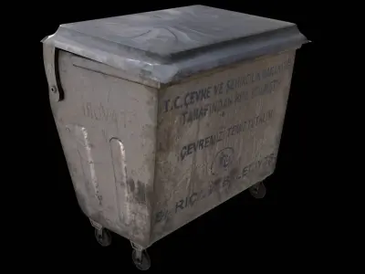 garbage container Low-poly 3D model 2