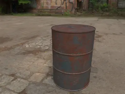 Rusty Barrel Style 2 Low-poly 3D model