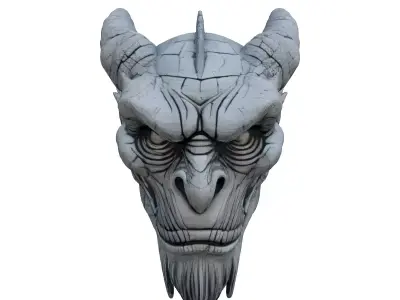 Stone Gargoyle Head Wall Decoration Low-poly 3D model