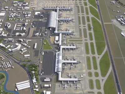 Chengdu - Airport - CTU Low-poly 3D model
