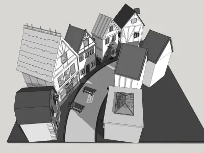 Town street 3D model purchase
