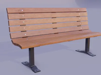 Street bench  Low-poly 3D model