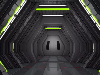Sci Fi Corridor 3D model 82