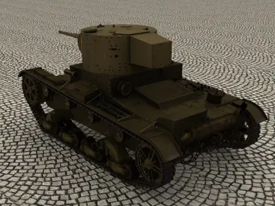 T26 tank with textures 3D model