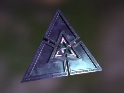 Alien artifact animated camera drone  Low-poly 3D model