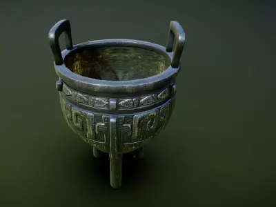 ancient chinese bronzes Low-poly 3D model