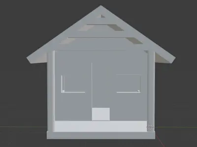 Wooden Hut Low-poly 3D model