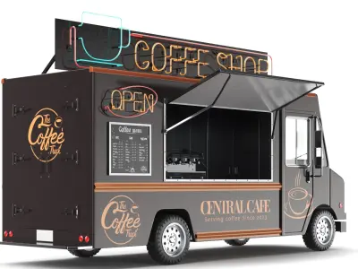  Detailed Coffee Truck 