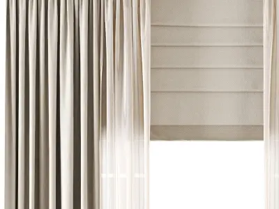 Roman and Cotton Curtain Low-poly 3D model
