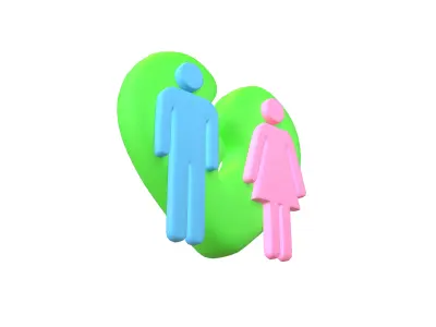 Divorce Symbol v1 007 Low-poly 3D model