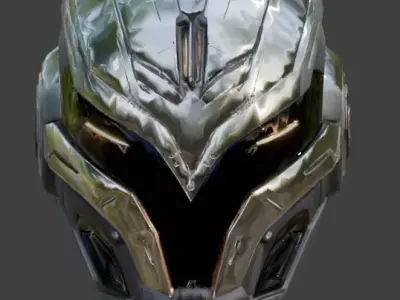 Cyber Mecha V-Fin Commander 3D Model Low-poly 3D model