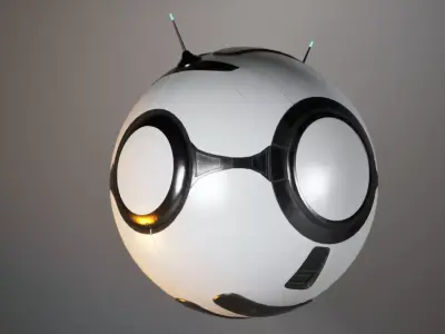 Sci-Fi Spherical Drone Low-poly 3D model