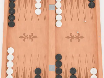 Backgammon Board Game PBR Low-poly 3D Model Low-poly 3D model