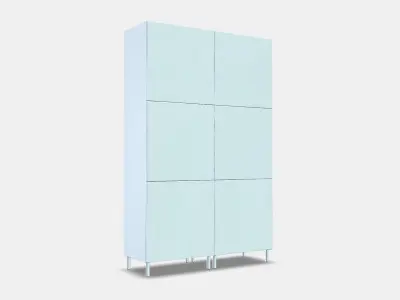 PLATSA closet with 6 doors Low-poly 3D model