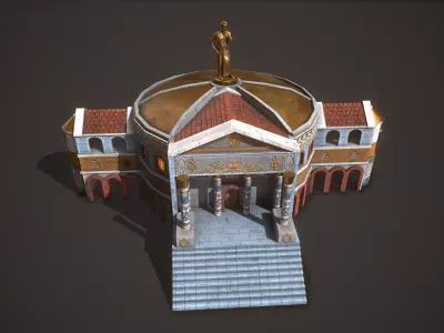 Roman Greek Senate building Low-poly 3D model