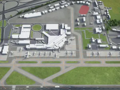Bologna - Guglielmo Marconi Airport - BLQ Low-poly 3D model