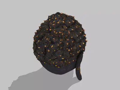 Buddha head sculpture Low-poly 3D model