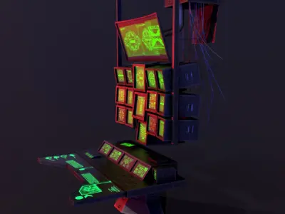 Sci-Fi Control Desk  Low-poly 3D model
