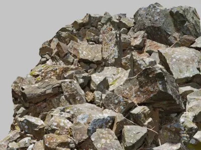 Sharp Rock Pile Photoscan PBR Low-poly 3D model