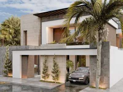 Modern Villa Design in KSA 3D model