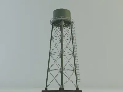high tower water tank 3D model