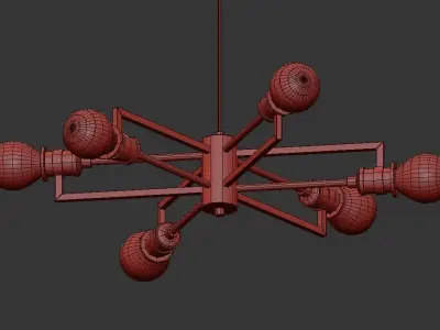 Tommie Dimmable Sputnik Modern Linear Chandelier 3D model